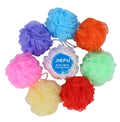 Bath Sponges, Small Size Colorful Shower Sponges Exfoliating Mesh Pouf Bath Ball Body Scrubber for Travel Pack of 8