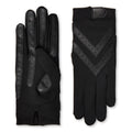 Isotoner Women'S Spandex Shortie Touchscreen Gloves - Waterproof Winter Gloves - Chic Chevron Design - Ideal for Driving and Daily Use,