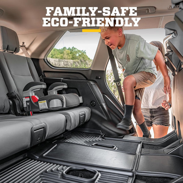 Husky Liners Weatherbeater Floor Mats | Fits 2022-2026 Ford Maverick (Hybrid Models Only) | Front & 2nd Row, 3-pc Black - 95401