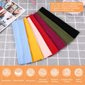 DiyJibb Headbands for Women, Stretchy Non Slip Soft Cotton Cloth Hair Bands for Sports, Workout, Yoga and Running, 7pcs Black, military green,