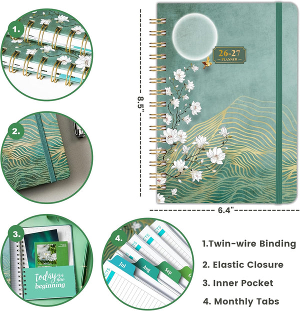 Planner 2025-2026 - JUL 2025 - JUN 2026, Academic Planner 2025-2026, Weekly and Monthly, Calendar 2026 with Premium Paper, Twin-Wire Binding -
