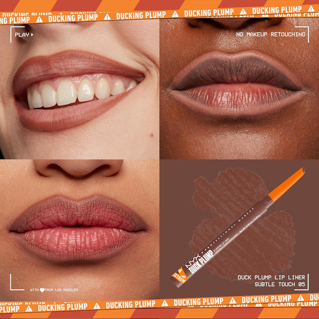 NYX PROFESSIONAL MAKEUP Duck Plump Plumping Lip Liner, Matte Pencil with up to 1