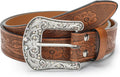 FGSS Women-Western-Leather-Belts - Vintage-Western-Cowboy Embossed-Belts with Retro-Engraved-Buckle for Jeans Pants Brown-carved Belt Fit for
