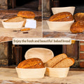 CRISS ELITE 11" Oval Banneton Proofing Basket Set of 2 - Sourdough Starter Kit with Bread Lame, Danish Whisk, Metal & Bowl Scrapers, Cleaning