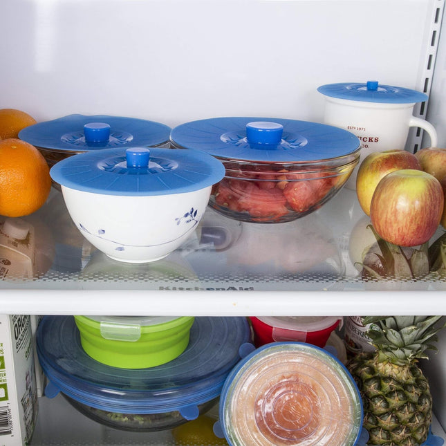 Kitchen + Home Silicone Suction Lids and Food Covers - Set of 5 - Fits Various Sizes of Cups, Bowls, Pans, or Containers