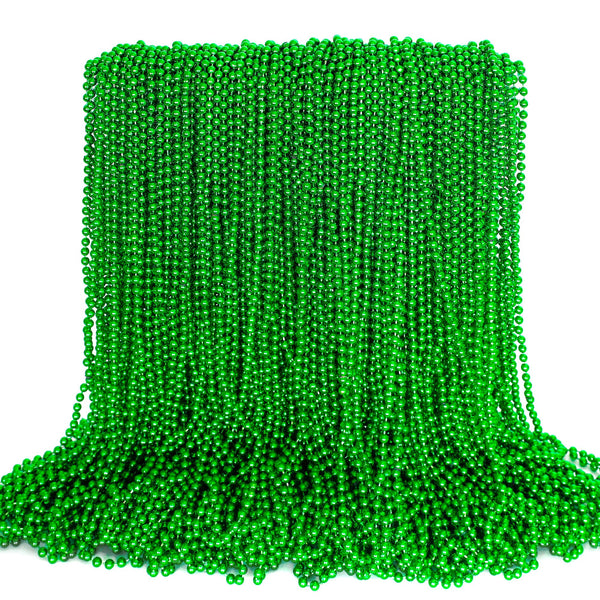 100PCS St Patricks Day Accessories, Green St. Patricks Day Beads Necklace, 33" Round Beads Irish Saint Patricks Necklaces Costume Bulk, Parade