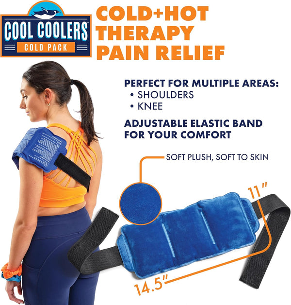 Cool Coolers Flexible Gel Ice Pack, Standard Large 11" X 14.5â, Reusable Cold Compress for Sore Muscles, Bruising, and Swelling, 1 Pack
