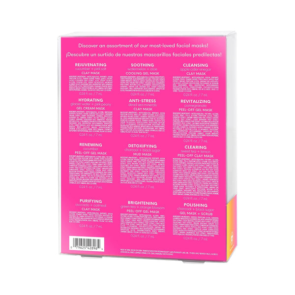 Freeman 14 Piece Love To Mask Variety Pack, Facial Masks For All Skin Types, Hydrate, Detoxify, & Clear Skin, Exfoliating Scrub, Bonus Headband