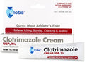 Globe Clotrimazole Antifungal Cream 1% USP, 1 oz (4 Pack), Anti Fungal Treatment, Relieves Itching, Burning, Cracking and Scaling Associated