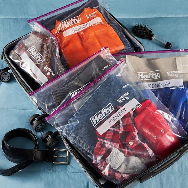 Hefty Slider Jumbo Storage Bags, 2.5 Gallon Size, 3 Boxes of 15 Bags (45 Total) 15 Count (Pack of 3)
