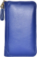 Easyoulife Credit Card Holder Wallet Womens Zipper Leather Case Purse RFID Blocking Royal Blue