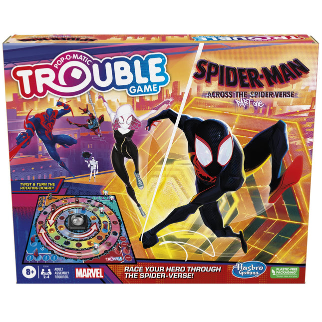 Hasbro Gaming Trouble: the Spider-Verse Edition for Marvel Fans, Ages 8+, Game f