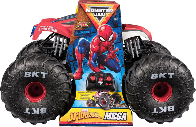Monster Jam Marvel Mega Spider-Man RC Monster Truck, All-Terrain, over 2 Feet Lo