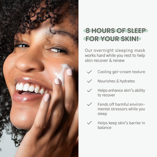 Karuna - Sleeping Mask, Overnight Facial Mask Cream, Renewing Face Mask Skin Care Essential, Cooling Face Masks with Niacinamide & Prickly Pear, 50 Ml