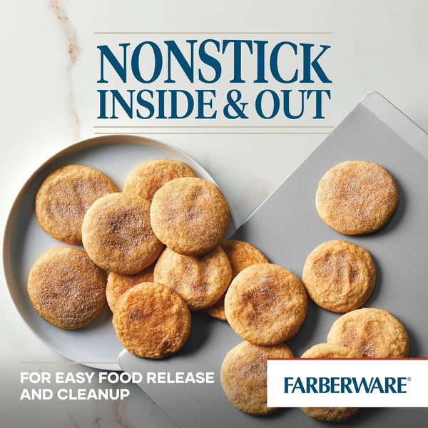 Farberware GOLDEN BAKE Nonstick Jumbo Cookie Sheet, Cookie Sheets for Baking Nonstick, 15.5-Inch x 20-Inch, Light Gray 15.5" x 20" Cookie Sheet