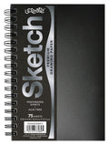 Ucreate Poly Cover Sketch Book, Heavyweight, 6" X 9", Black, 75 Sheets