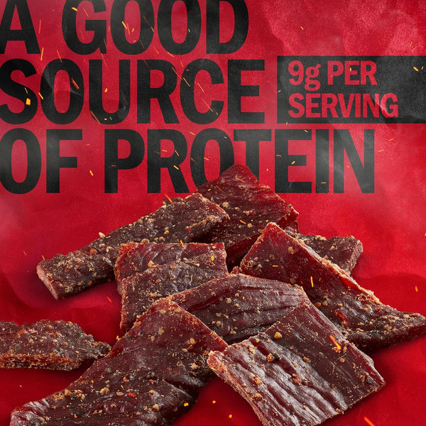 Jack Link'S Beef Jerky, Peppered, Half Pounder Large Jerky Bag - Flavorful Meat Snack, Ready to Eat Protein Snacks with 9G of Protein per Serving,