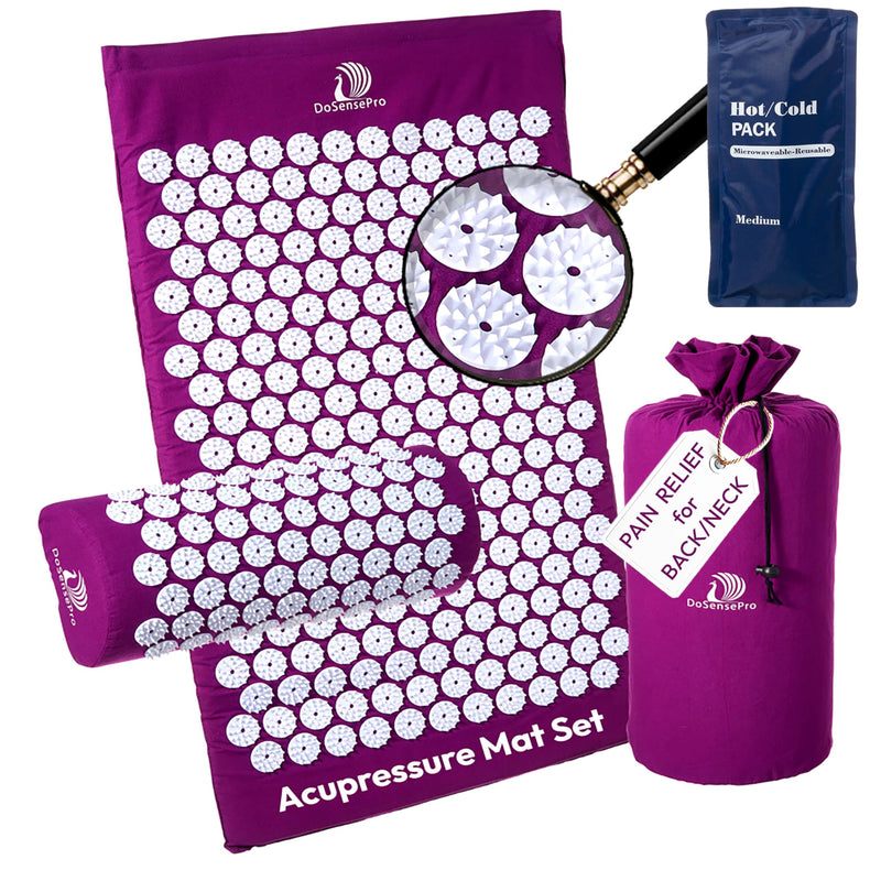 Acupressure Mat & Pillow Set for Sciatica Pain Relief, Extra-Long 29” Acupuncture Mat for Back & Neck Pain, Stress Relief & Better Sleep, with