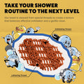 GOSHI Exfoliating Shower Towel - Long Body Scrubber, Orange | For back acne, KP & smooth skin, durable quick dry nylon washcloth, ethically