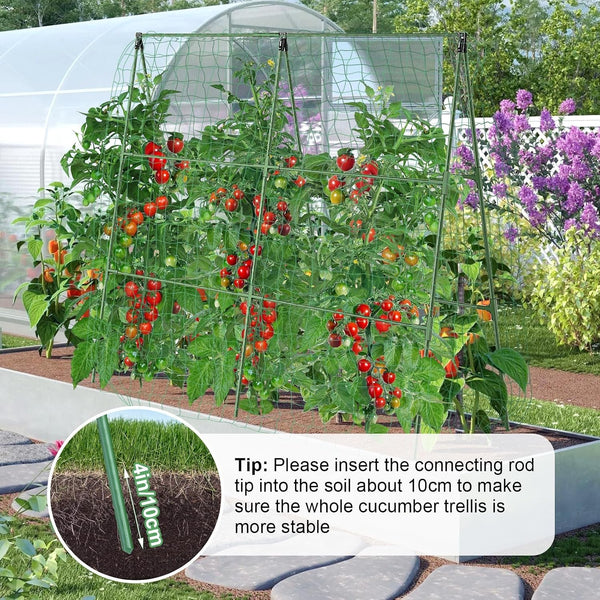 55" H x 36" W Cucumber Trellis for Raised Bed Garden, Cucumber Trelli for Climbing Plants Outdoor，A-Frame Vegetable Grow Supports, Tomato Plant