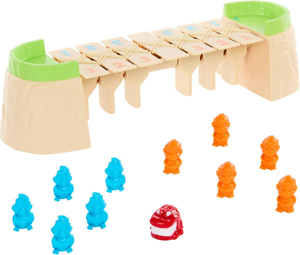 Mattel Games Greedy Gator 2-Player Kids Game for Families & Parties, Get Monkeys across the Bridge First with Rolling Alligator