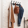 Dseap Coat Rack Wall Mounted - 5 Tri Hooks, Heavy Duty, Stainless Steel, Metal Coat Hook Rail for Coat Hat Towel Purse Robes Mudroom Bathroom