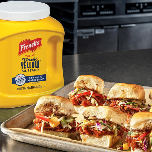 French's Classic Yellow Mustard, 105 oz - One 105 Ounce Bulk Container of Tangy and Creamy Yellow Mustard Perfect for Professional Use or for