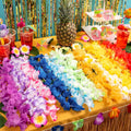 Joyin Toy 12 Counts Hawaiian Leis Bulk, Tropical Flower Lei Hawaiian Lei Beach Hawaii Luau Party Favors Decoration Birthday Party Supplies