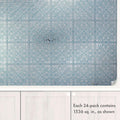 Main Street Peel and Stick Wallpaper Tiles, Teal & Silver Leaves, 24-Pack | 8"x8" tiles, covers 10.67 sq ft. Peel-and-stick paper, no extra