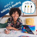 Crafts 4 All Fabric Pens for Clothes - Pack of 24 No Fade, Fabric Markers Permanent for Textile - No Bleed, Machine Washable Shoe Markers for