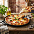Home-Complete Cast Iron Pizza Pan, Even-Heating Cast Iron Cookware, 14” | Round Pizza Pan for Oven, Stovetop, Grill, or Campfires, Nonstick
