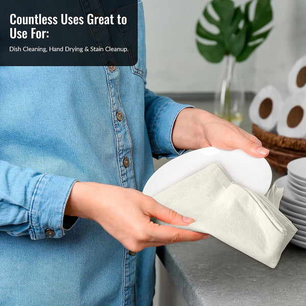 ROYALE LINENS Flour Sack Dish Towels - Kitchen Towel - Super Absorbent Flour Sack -100% Ring Spun Cotton -Tea Towels - for Embroidery, Cloth