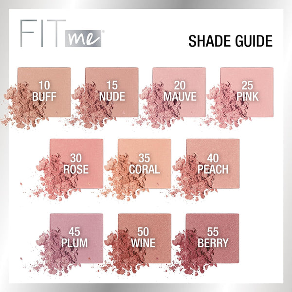 Maybelline Fit Me Blush, Lightweight, Smooth, Blendable, Long-Lasting All-Day Face Enhancing Makeup Color, Pink, 1 Count