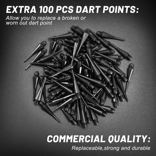 Accmor Soft Tip Darts, Bar Dart, Plastic Tip Darts Set, Attach Extra 100 Black 2BA Replacement Tips, Soft Tip Darts for Electronic/Plastic