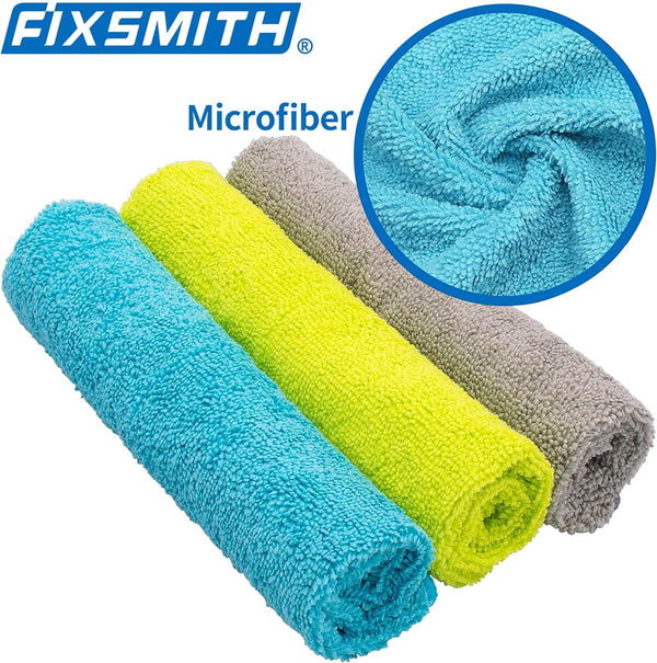 FIXSMITH Microfiber Cleaning Cloth - Pack of 50, Microfiber Towels for Cars 16 x 12 in, Highly Absorbent Cleaning Rags, Lint-Free, Streak-Free