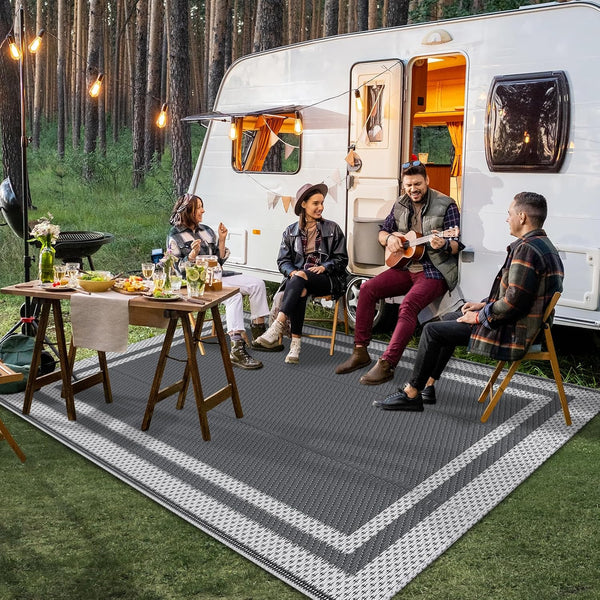 HappyTrends,Outdoor Rug,Patio Rug,Reversible Portable Outdoor Plastic Straw Rug,Camping Rugs for Outside RV,Large Waterproof Area Rugs for