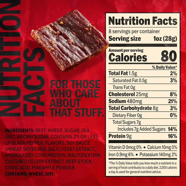 Jack Link'S Beef Jerky, Peppered, Half Pounder Large Jerky Bag - Flavorful Meat Snack, Ready to Eat Protein Snacks with 9G of Protein per Serving,