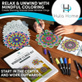 Hula Home Stained Glass Mandala Art Kit - DIY Window Clings with Markers, 10 Suncatchers - Perfect Hobby for Adults, Kids, Teens & Seniors - Ideal