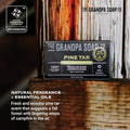 The Grandpa Soap Company Pine Tar Bar Soap for Men- Made With Pine Tar Oil, 3 in 1 Cleanser Deodorizer and Moisturizer, Dermatologist Tested, Safe