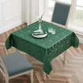Scroll Damask Jacquard Square Green Tablecloth 52"X52"，Wipeable Table Cover for Dining Table, Buffet Parties and Camping Green 52" x 52" (Square)