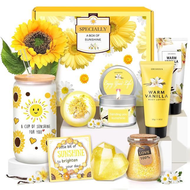 Gifts for Women,Bath and Body Gift 10 Pcs Warm Vanilla Self Care Set for Friends