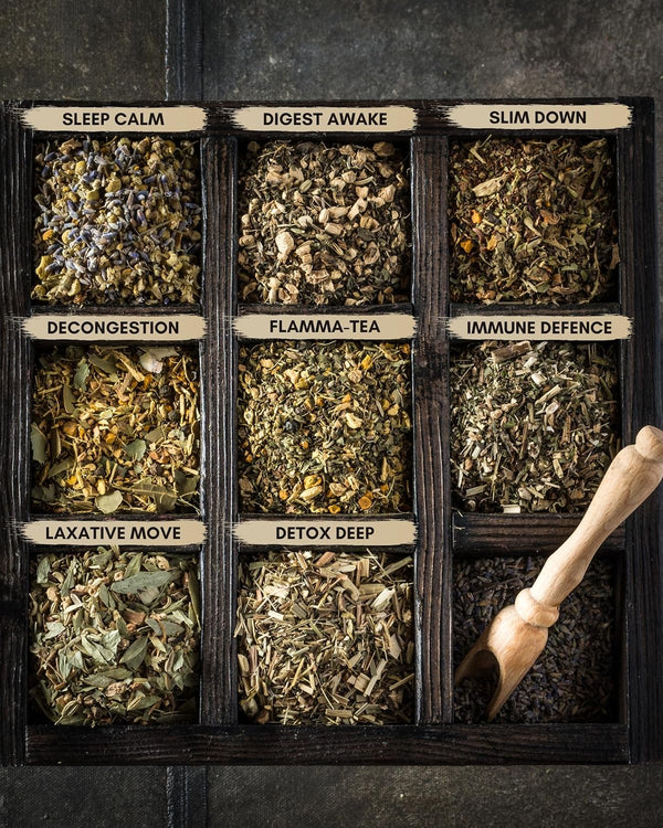 Gardenika Organic Loose Leaf Tea Sampler – 8 Pack, 1 LB – Herbal and Naturally Caffeine-Free Set - Ayurvedic Assortment Blend Sampler (8 Pack, 1 lb)