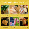 BeeBAGZ Re-Usable Airtight and Watertight Beeswax Produce Bag with Seam Stitching, Orange, 35.5 x 27.9 cm