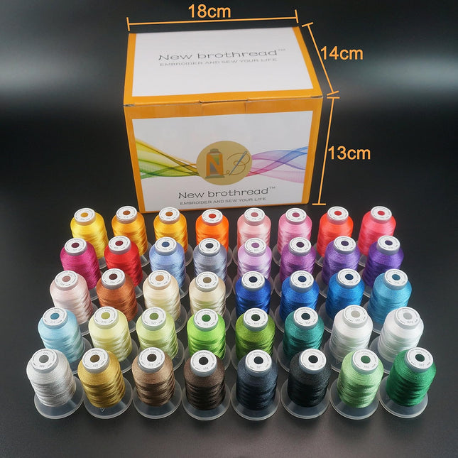 New Brothread 40 Brother Colors Polyester Embroidery Machine Thread Kit 500M (550Y) Each Spool for Brother Babylock Jano