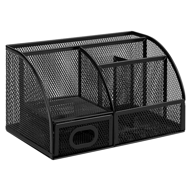 Amazon Basics Mesh Pen Holder and Organizer, Black, â9.1" X 5.9" X 5.5