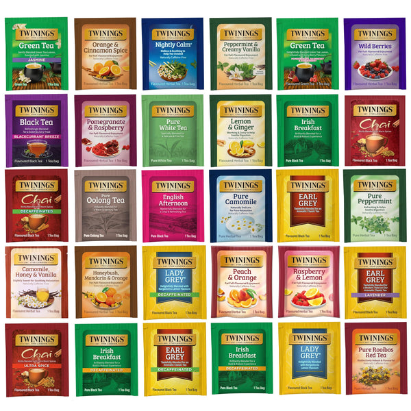 Twinings Tea Bags Sampler Assortment Variety Pack (30 Count) 30 Different Flavors for Tea Lovers: Her, Him, Women, Men, Couples, Family, Friends,