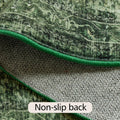2x8 ft Runner Rug Green – Boho Indoor Area Rug, Non-Slip, Machine Washable, Low Pile Runners for Kitchen, Hallway 2' x 8' (Runner) Dark Green