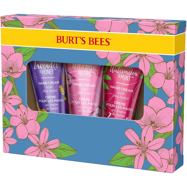 Burt'S Bees Spring Gift, 3 Moisturizing Self Care Gifts, Shea Butter Hand Cream Trio Spring Set - Lavender & Honey, Wild Rose & Berry and