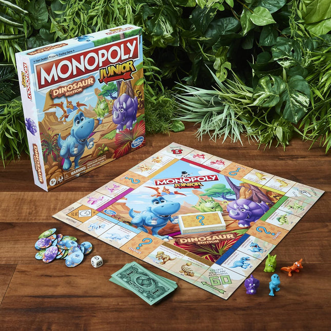 Hasbro Gaming Monopoly Junior Dinosaur Edition Game | Kids Board Games with Dino