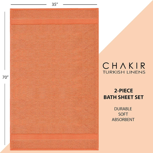 Chakir Turkish Linens, 100% Cotton Premium Quality Turkish Bath Sheets (35''x70'' Large Bath Sheet Towels - Coral) Coral 35''x70'' Large Bath Sheets